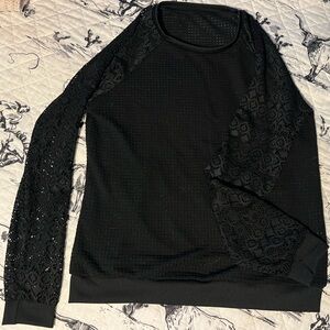 Dressy lace arm shirt